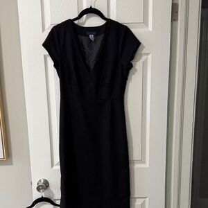 J. Crew Classic Black Midi Dress